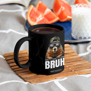 Bruh Groundhog Coffee Mug Funny Woodchuck Camo Hat Youth Teens Kids Slang TS10 Print Your Wear