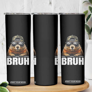 Bruh Groundhog Skinny Tumbler Funny Woodchuck Camo Hat Youth Teens Kids Slang TS10 Print Your Wear