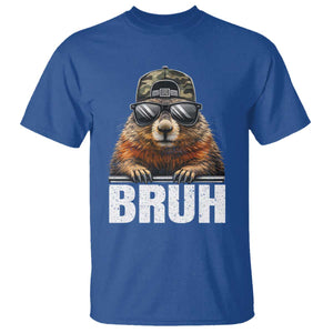 Bruh Groundhog T Shirt Funny Woodchuck Camo Hat Youth Teens Kids Slang TS10 Royal Blue Print Your Wear
