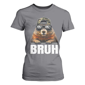Bruh Groundhog T Shirt For Women Funny Woodchuck Camo Hat Youth Teens Kids Slang TS10 Charcoal Print Your Wear