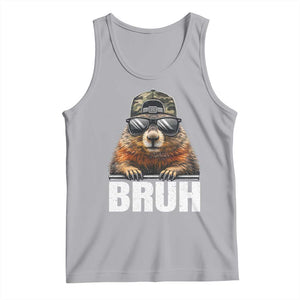 Bruh Groundhog Tank Top Funny Woodchuck Camo Hat Youth Teens Kids Slang TS10 Athletic Heather Print Your Wear