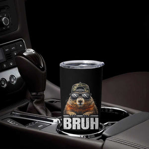 Bruh Groundhog Tumbler Cup Funny Woodchuck Camo Hat Youth Teens Kids Slang TS10 Print Your Wear