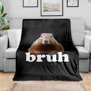 Bruh Groundhog Throw Blanket Funny Woodchuck Youth Teens Kids Slang TS10 Print Your Wear