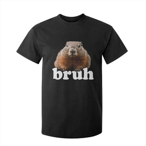 Bruh Groundhog T Shirt For Kid Funny Woodchuck Youth Teens Kids Slang TS10 Black Print Your Wear