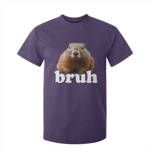 Bruh Groundhog T Shirt For Kid Funny Woodchuck Youth Teens Kids Slang TS10 Purple Print Your Wear