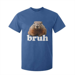 Bruh Groundhog T Shirt For Kid Funny Woodchuck Youth Teens Kids Slang TS10 Royal Blue Print Your Wear