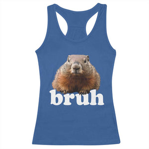 Bruh Groundhog Racerback Tank Top Funny Woodchuck Youth Teens Kids Slang TS10 Royal Blue Print Your Wear