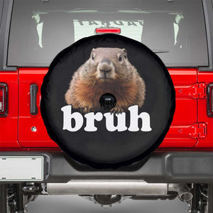 Bruh Groundhog Spare Tire Cover Funny Woodchuck Youth Teens Kids Slang TS10 Black Print Your Wear