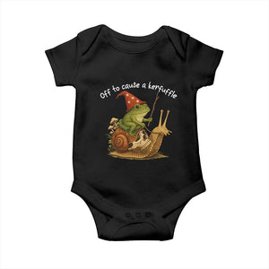 Whimsical Frog Wizard Meme Baby Onesie Off to Cause A Kerfuffle TS10 Black Print Your Wear