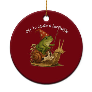 Whimsical Frog Wizard Meme Ceramic Ornament Off to Cause A Kerfuffle TS10 1pc Red Print Your Wear
