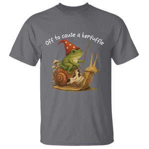 Whimsical Frog Wizard Meme T Shirt Off to Cause A Kerfuffle TS10 Charcoal Print Your Wear