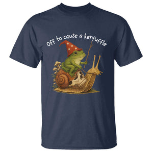 Whimsical Frog Wizard Meme T Shirt Off to Cause A Kerfuffle TS10 Navy Print Your Wear
