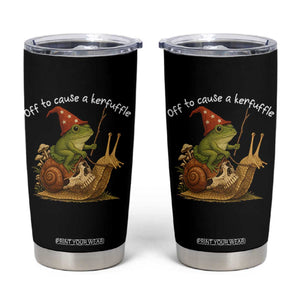 Whimsical Frog Wizard Meme Tumbler Cup Off to Cause A Kerfuffle TS10 Black Print Your Wear