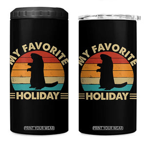Groundhog Day 4 in 1 Can Cooler Tumbler My Favorite Holiday Retro Woodchuck TS10 One Size: 16 oz Black Print Your Wear