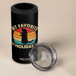 Groundhog Day 4 in 1 Can Cooler Tumbler My Favorite Holiday Retro Woodchuck TS10 Print Your Wear