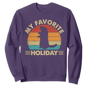 Groundhog Day Sweatshirt My Favorite Holiday Retro Woodchuck TS10 Purple Print Your Wear