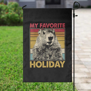 Groundhog Day Garden Flag Retro My Favorite Holiday Retro Woodchuck TS10 Print Your Wear