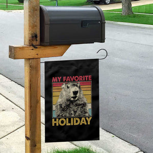 Groundhog Day Garden Flag Retro My Favorite Holiday Retro Woodchuck TS10 Print Your Wear