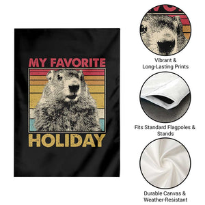 Groundhog Day Garden Flag Retro My Favorite Holiday Retro Woodchuck TS10 Print Your Wear