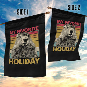 Groundhog Day Garden Flag Retro My Favorite Holiday Retro Woodchuck TS10 Print Your Wear
