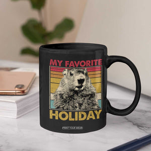 Groundhog Day Coffee Mug Retro My Favorite Holiday Retro Woodchuck TS10 Print Your Wear