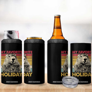 Groundhog Day 4 in 1 Can Cooler Tumbler Retro My Favorite Holiday Retro Woodchuck TS10 Print Your Wear