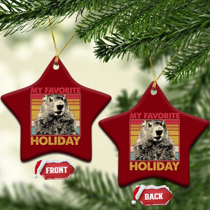 Groundhog Day Ceramic Ornament Retro My Favorite Holiday Retro Woodchuck TS10 Print Your Wear