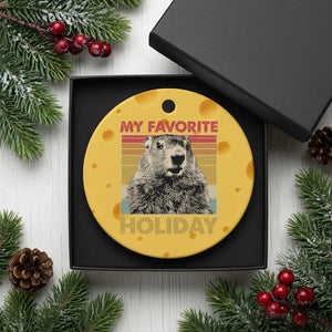 Groundhog Day Ceramic Ornament Retro My Favorite Holiday Retro Woodchuck TS10 1pc Yellow Cheese Print Your Wear
