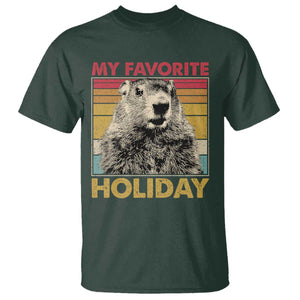 Groundhog Day T Shirt Retro My Favorite Holiday Retro Woodchuck TS10 Dark Forest Green Print Your Wear