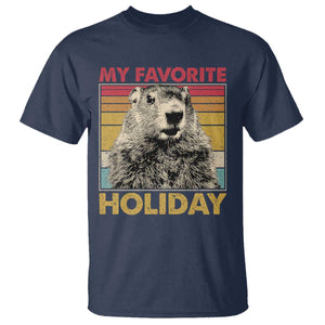 Groundhog Day T Shirt Retro My Favorite Holiday Retro Woodchuck TS10 Navy Print Your Wear