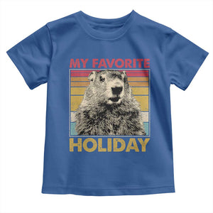 Groundhog Day Toddler T Shirt Retro My Favorite Holiday Retro Woodchuck TS10 Royal Blue Print Your Wear