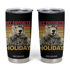 Groundhog Day Tumbler Cup Retro My Favorite Holiday Retro Woodchuck TS10 Black Print Your Wear