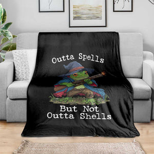 Wizard Frog Meme Throw Blanket Outta Spells But Not Outta Shells TS10 Print Your Wear