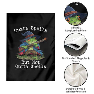Wizard Frog Meme Garden Flag Outta Spells But Not Outta Shells TS10 Print Your Wear