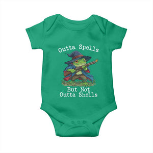 Wizard Frog Meme Baby Onesie Outta Spells But Not Outta Shells TS10 Irish Green Print Your Wear