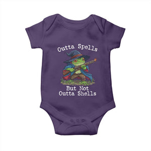 Wizard Frog Meme Baby Onesie Outta Spells But Not Outta Shells TS10 Purple Print Your Wear