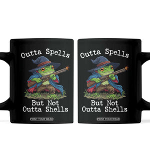 Wizard Frog Meme Coffee Mug Outta Spells But Not Outta Shells TS10 Black Print Your Wear