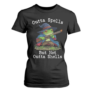 Wizard Frog Meme T Shirt For Women Outta Spells But Not Outta Shells TS10 Black Print Your Wear