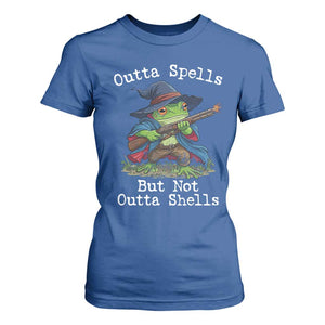 Wizard Frog Meme T Shirt For Women Outta Spells But Not Outta Shells TS10 Royal Blue Print Your Wear