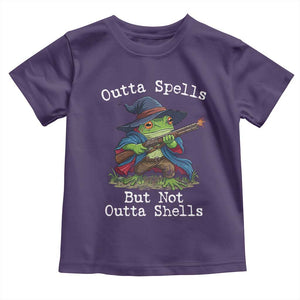 Wizard Frog Meme Toddler T Shirt Outta Spells But Not Outta Shells TS10 Purple Print Your Wear