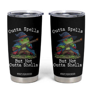 Wizard Frog Meme Tumbler Cup Outta Spells But Not Outta Shells TS10 Black Print Your Wear