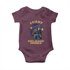 I Cast Non-Magic Missile Funny Wizard Parody Meme Baby Onesie TS10 Maroon Print Your Wear