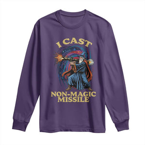 I Cast Non-Magic Missile Funny Wizard Parody Meme Long Sleeve Shirt TS10 Purple Print Your Wear