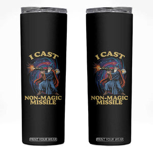 I Cast Non-Magic Missile Funny Wizard Parody Meme Skinny Tumbler TS10 Black Print Your Wear