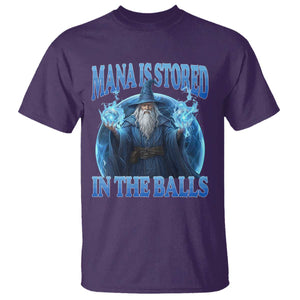 Funny Wizard T Shirt Mana is Stored in The Balls Magician Sorcerer Witcher TS10 Purple Print Your Wear