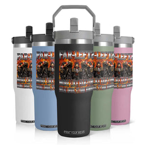 Funny Hard Skeleton Meme Bootleg Flip Straw Tumbler Far Left? More Like Farting TS10 Print Your Wear