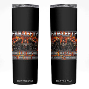 Funny Hard Skeleton Meme Bootleg Skinny Tumbler Far Left? More Like Farting TS10 Black Print Your Wear