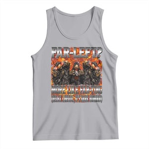Funny Hard Skeleton Meme Bootleg Tank Top Far Left? More Like Farting TS10 Athletic Heather Print Your Wear