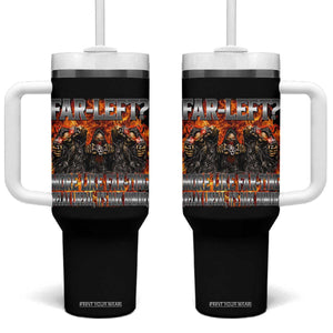 Funny Hard Skeleton Meme Bootleg Tumbler With Handle Far Left? More Like Farting TS10 One Size: 40 oz Black Print Your Wear