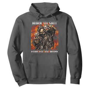 Funny Evil Skeleton Meme Hoodie Born to Shit Forced to Wipe TS10 Dark Heather Print Your Wear